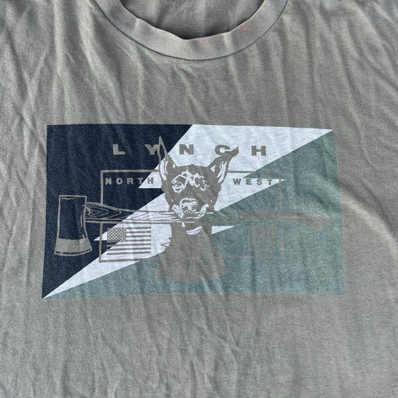 vintage 90s style graphic t-shirt with a doberman military design sz L - Picture 4 of 4